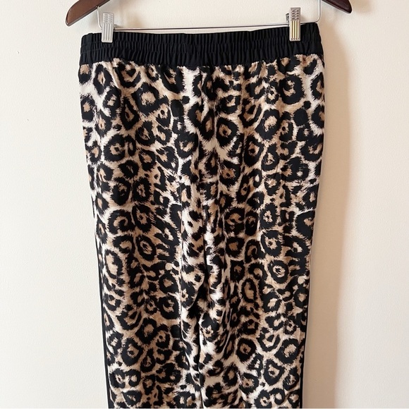 Jaclyn Smith Brown Leopard Print Elastic Waist Pants Size Small Drawstring - Picture 7 of 8
